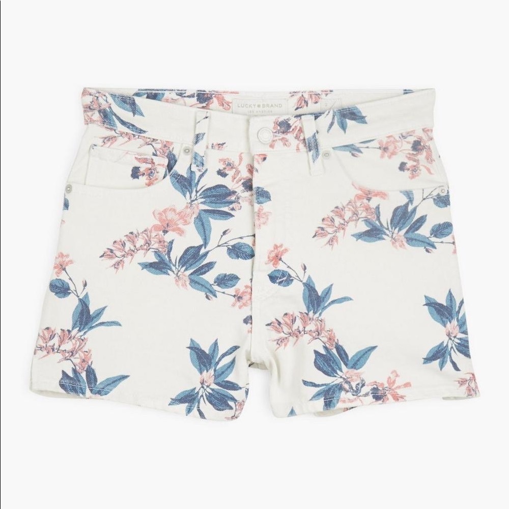 NWT Lucky Brand High Rise Floral Shorts Lucky Pins